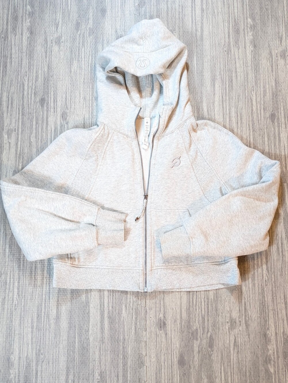 Lululemon Peloton Women's Scuba Cropped Full-Zip Hoodie Gray Athletic XS-S - Picture 3 of 10